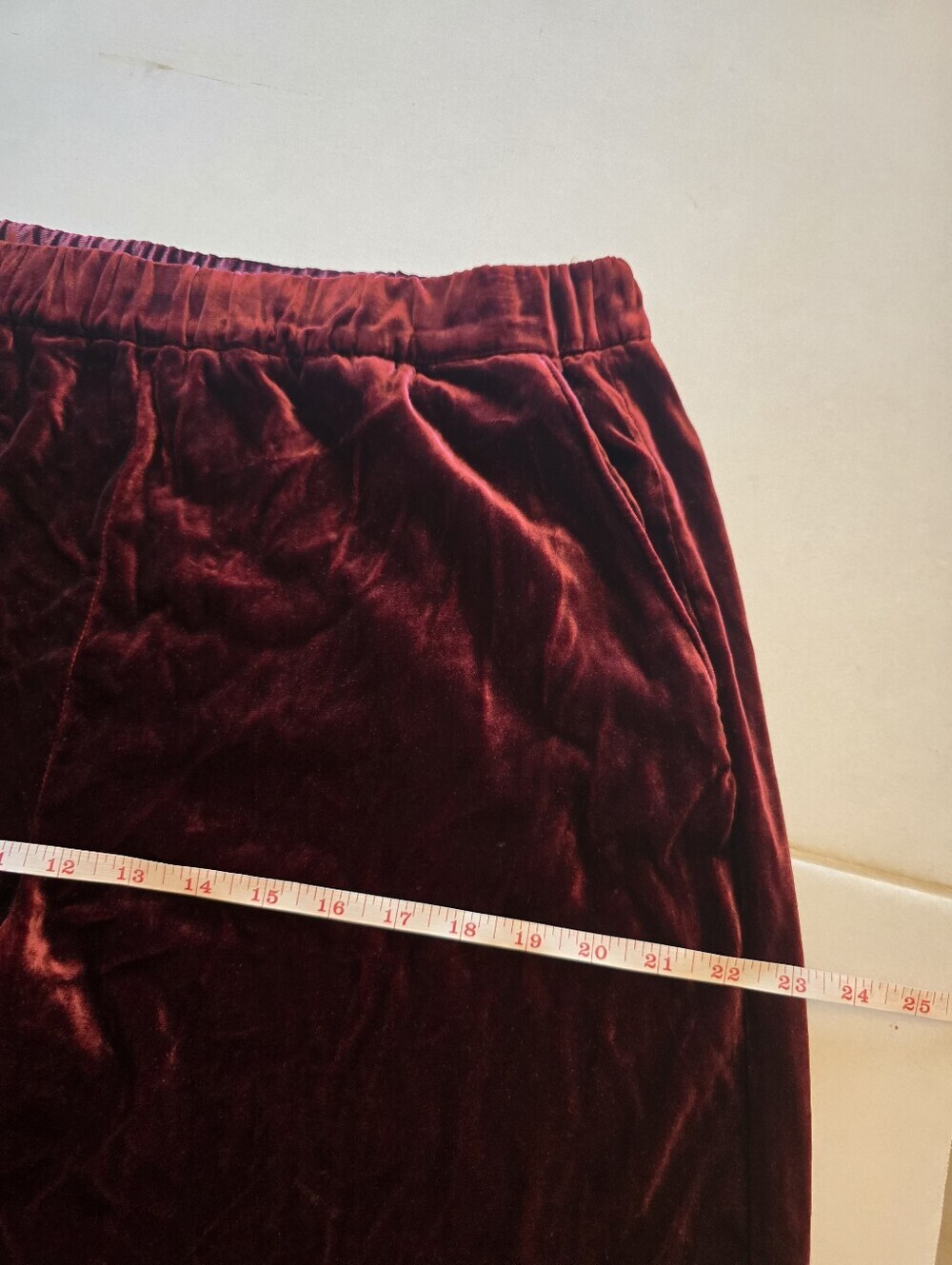 Faherty Stretch Silk Velvet Genevieve Pant Maroon Banner Size Med - Picture 7 of 15